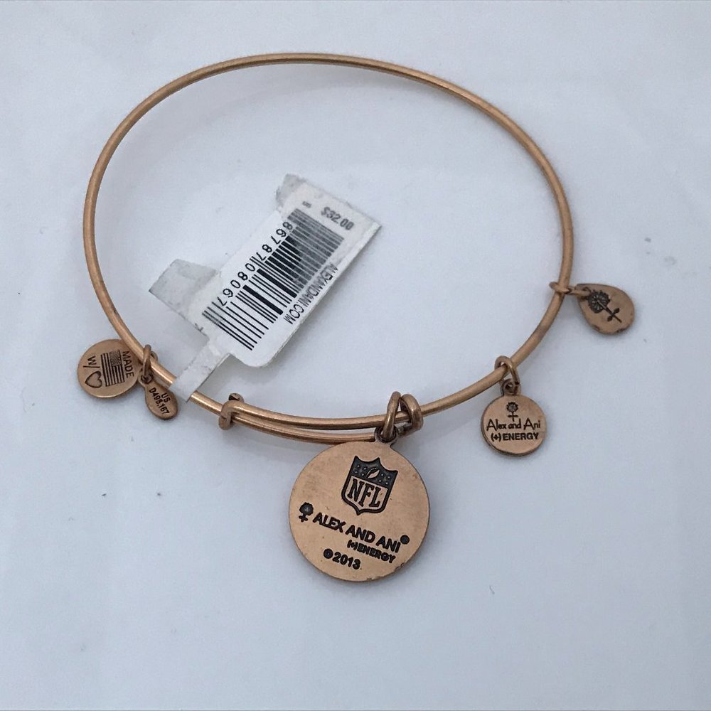 Alex And Ani Energy Bracelet NFL NY Gold Tone Meta - Picture 7 of 7